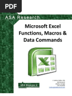 2010 Excel Functions Macros and Data Commands Manual As of March 2010