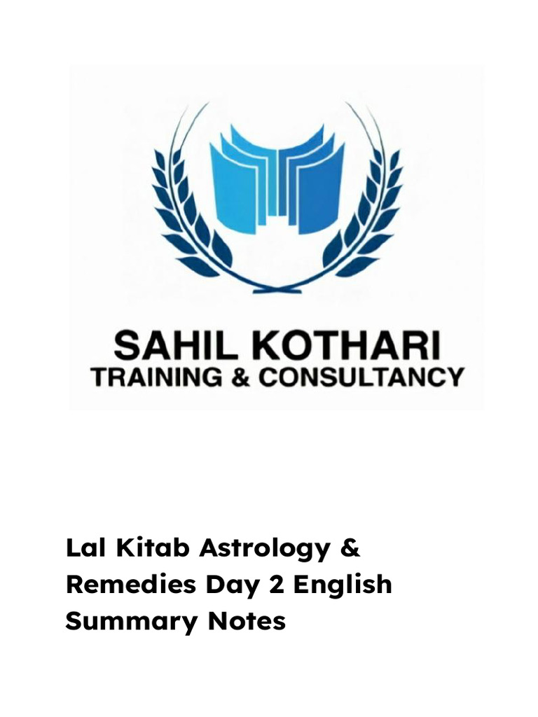 Lal kitab astrology remedies day 2 english summary notes download