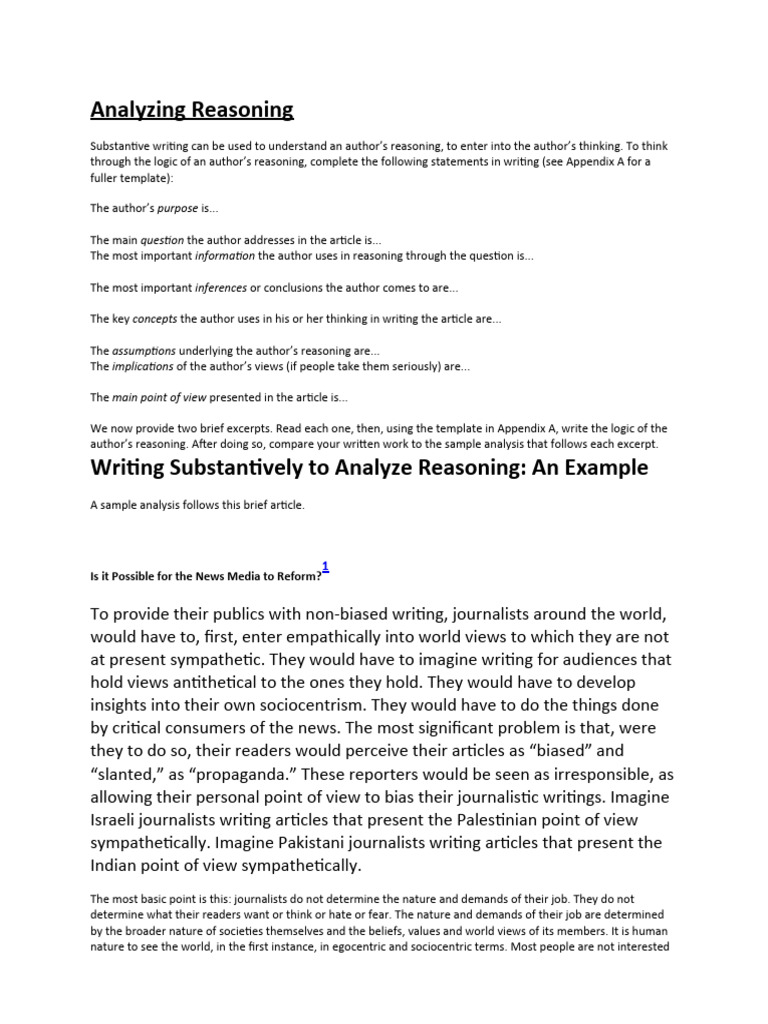 Analyzing Media Bias and Ethics | PDF | Reason | Thought