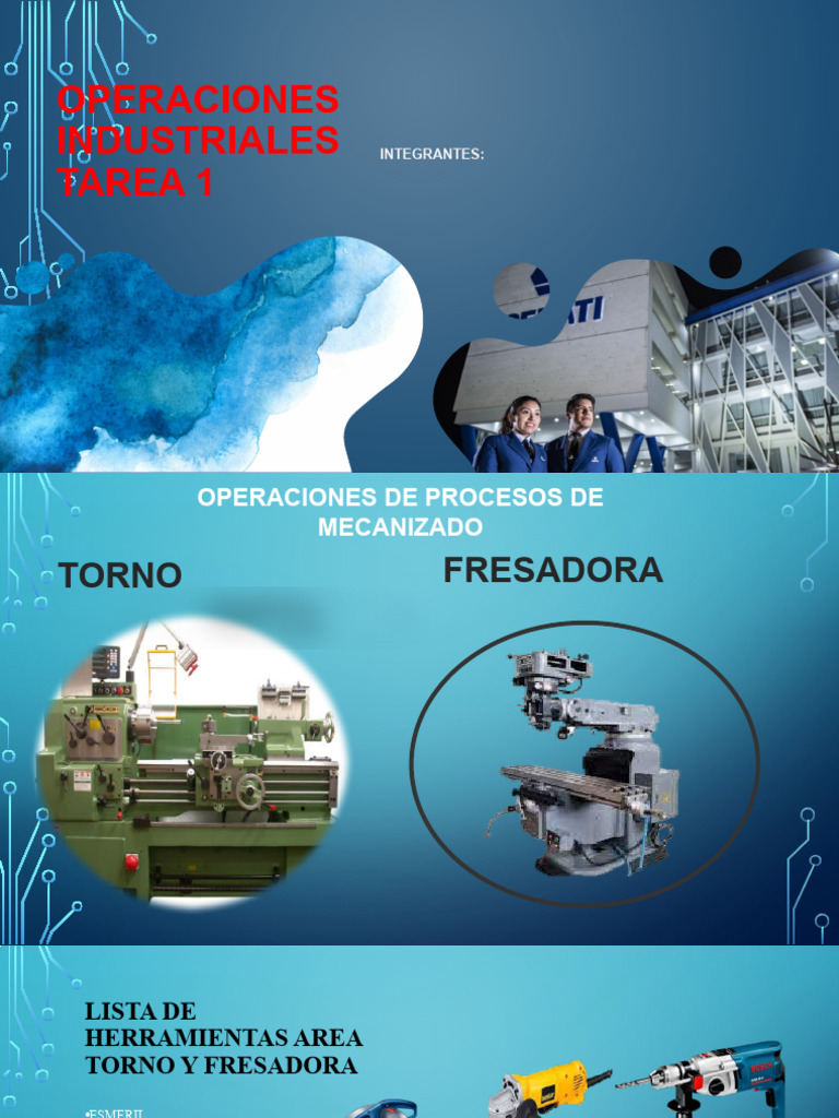 Tarea 01 Operaciones Grupo 1 | PDF | Perforar | Herramientas