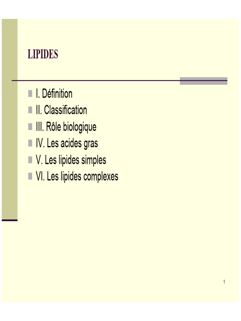 Comprendre les lipides et leurs rôles | PDF | Lipide | Acide gras