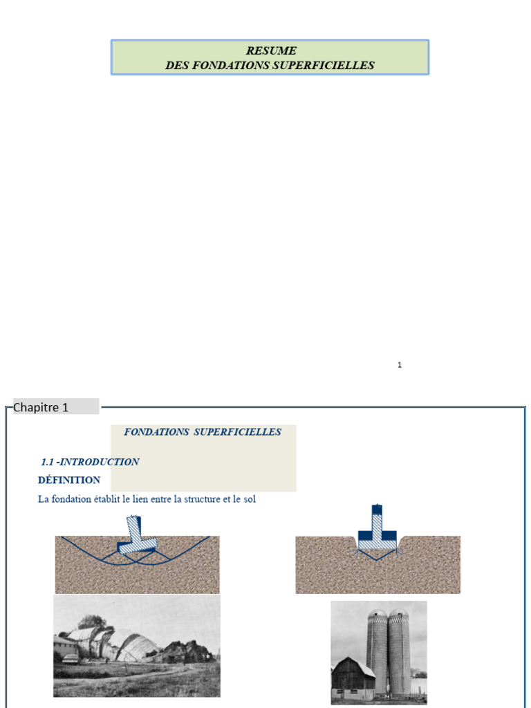 Chapitre I Fondations Superficielles Pdf Fondation Construction