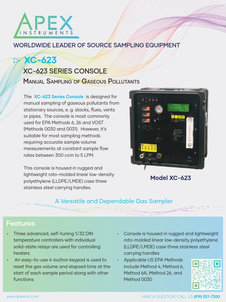 XC-623 Gas Sampling Console Manual | PDF | Flow Measurement | Equipment