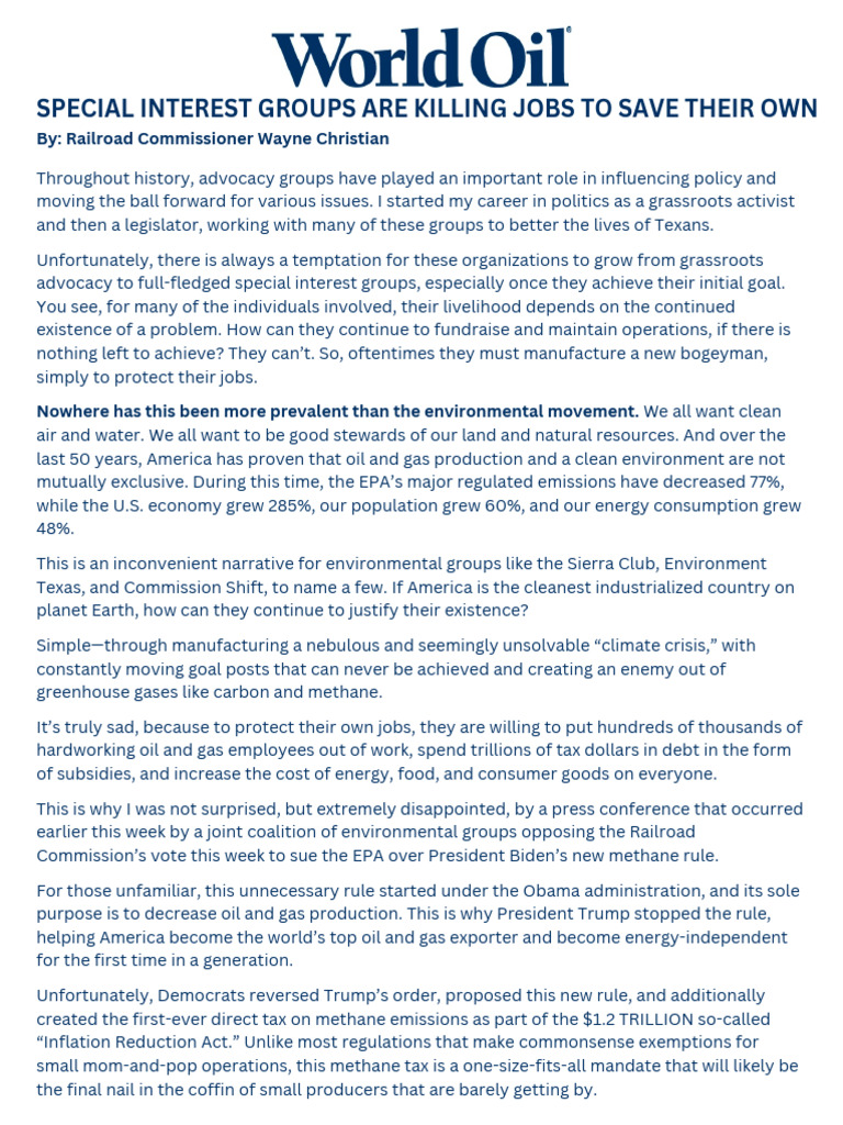 World Oil Special Interest Groups | PDF | Petroleum | Greenhouse Gas