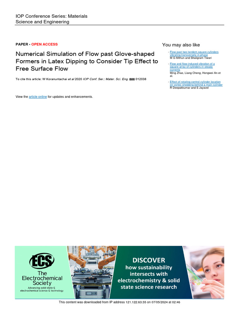 Flow Simulation in Latex Dipping Process | PDF | Fluid Dynamics | Vortices