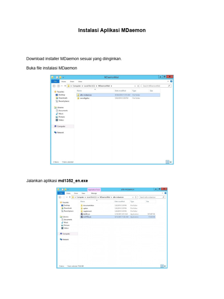 Panduan Instalasi MDaemon Aplikasi | PDF