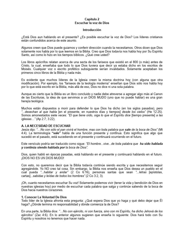Escuchando la Voz de Dios Hoy | PDF | Oración | Biblia