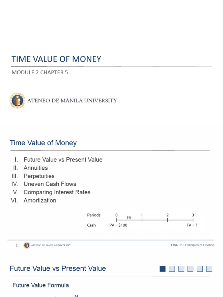 Time Value of Money: Annuities & Formulas | PDF | Present Value | Time ...