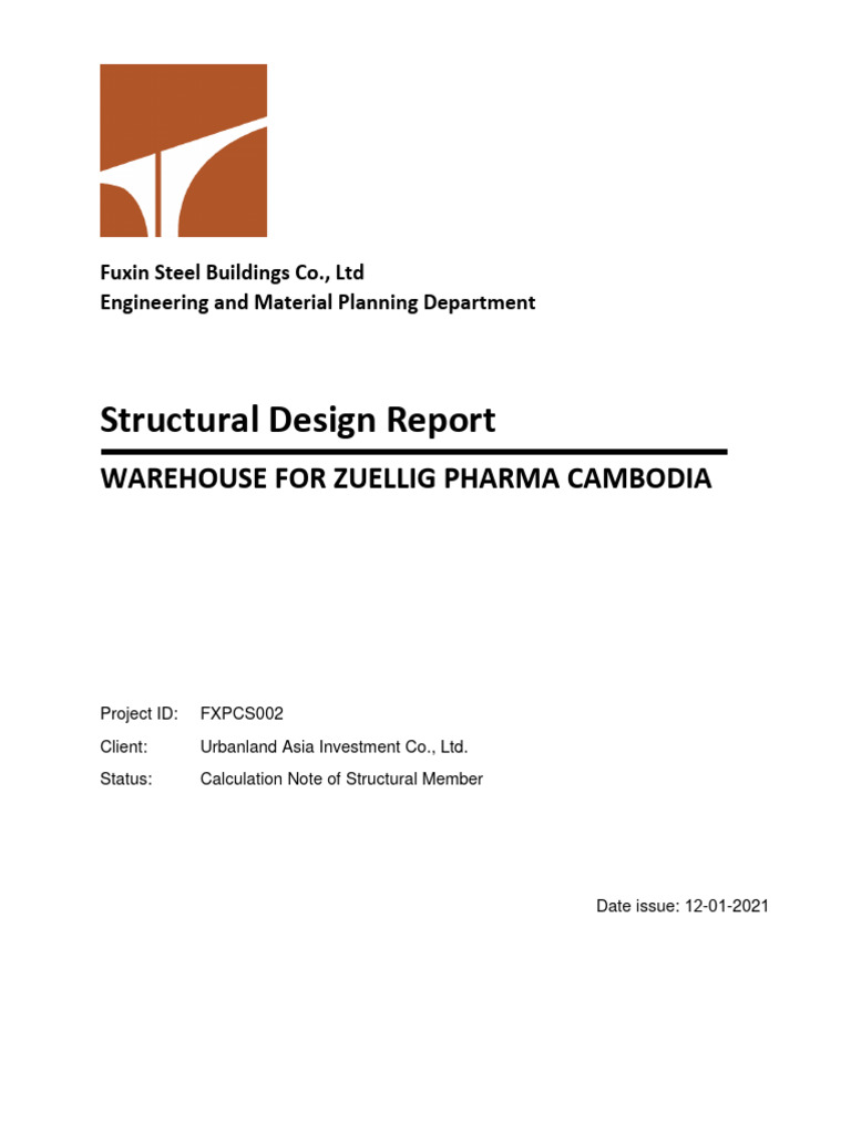 Structural Design Report for Warehouse | PDF | Strength Of Materials ...