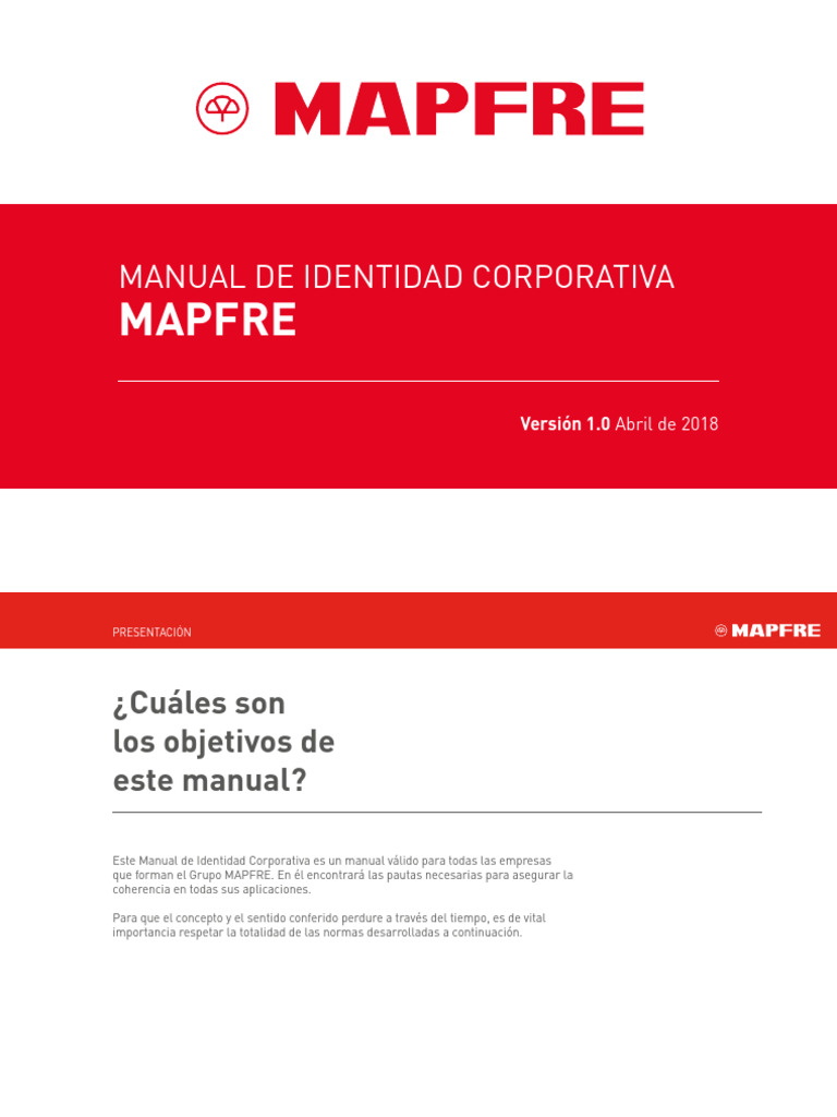 Manual de Identidad Corporativa MAPFRE | PDF | Diseño gráfico