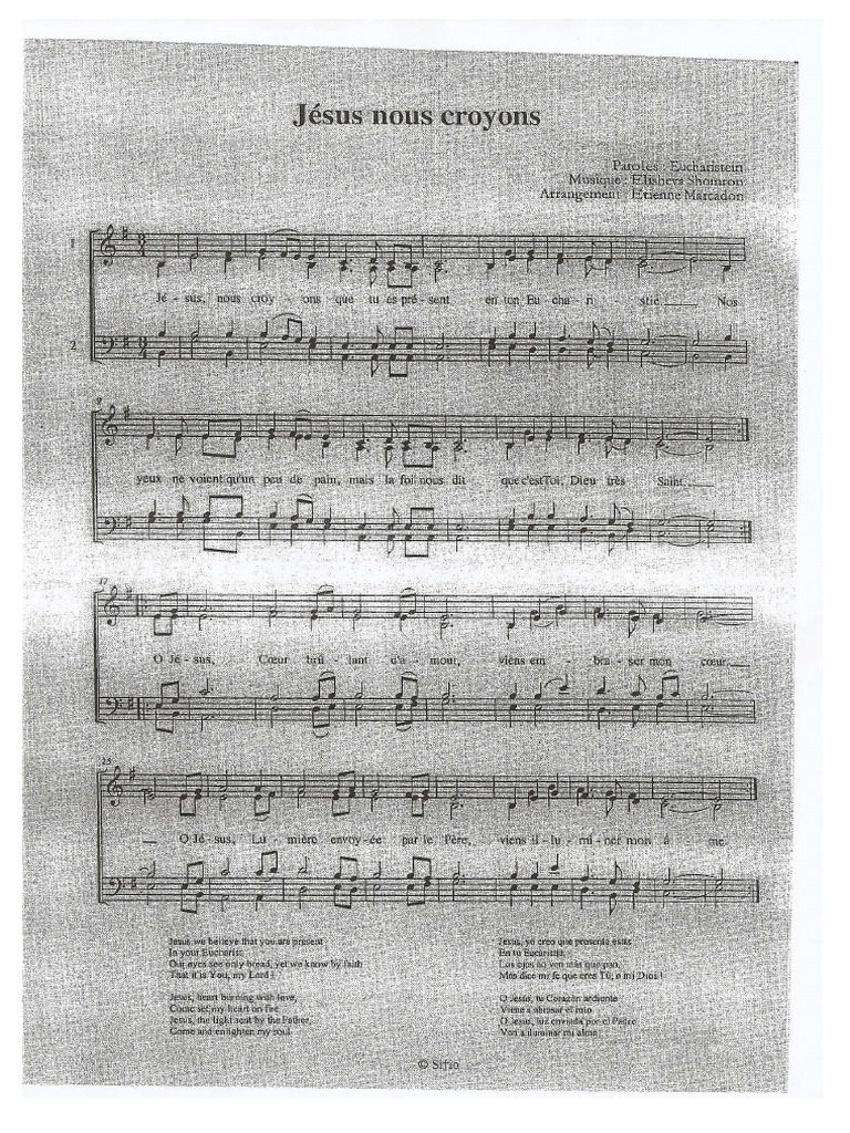 Jesus Nous Croyons Pdf