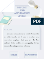 Resume and Application Letter