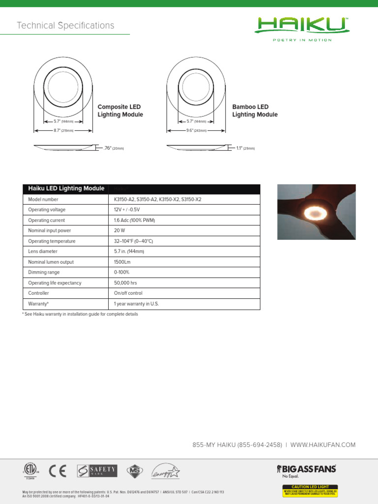 Haiku LED Module | PDF | Electrical Components | Lighting