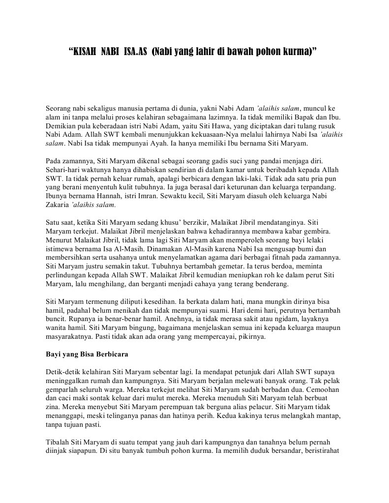 Kisah Nabi Isa Pdf