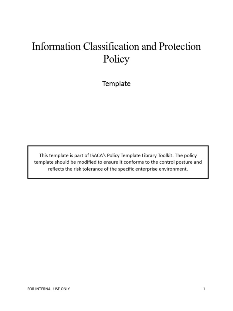 Information Classification Policy Template | PDF | Information | Chief ...