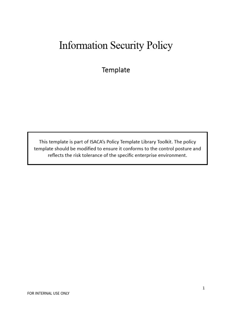 Information Security Policy Template | PDF | Information Security ...