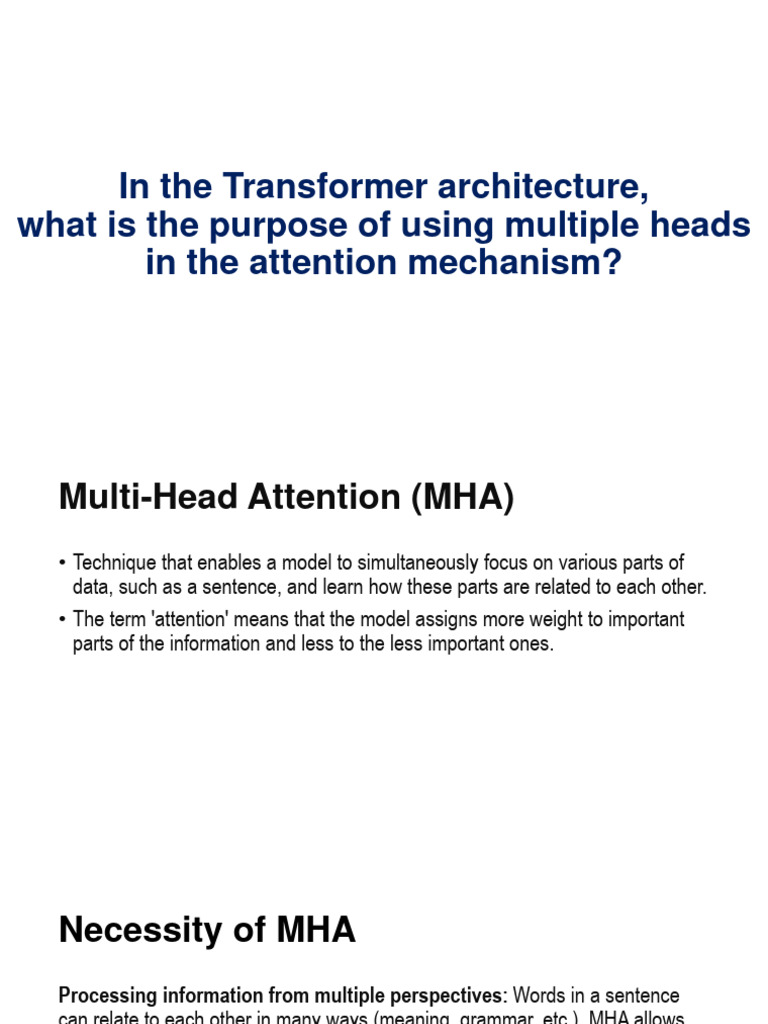 Understanding Multi-Head Attention in Transformers | PDF | Applied ...