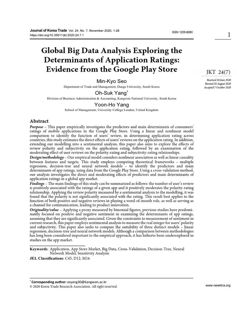 Determinants of App Ratings in Play Store | PDF | Google Play | Mobile App
