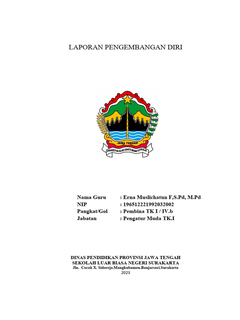 Laporan Pengembangan Diri Guru SLB | PDF | Karier & Perkembangan