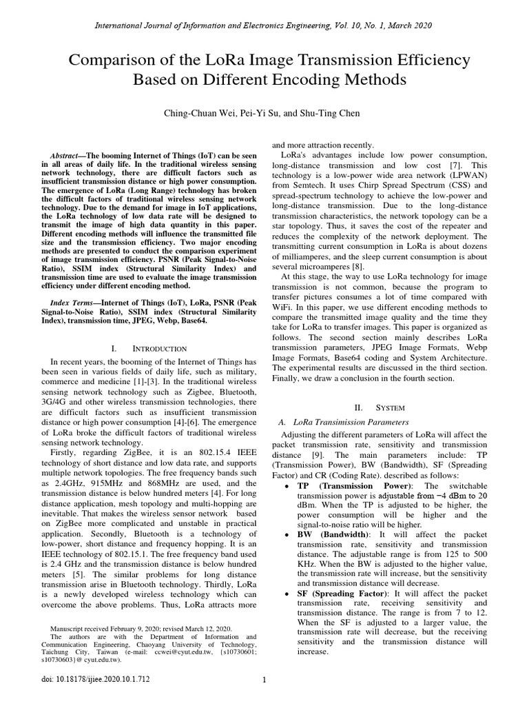 LoRa Image Transmission Efficiency Study | PDF | Data Compression | Ascii
