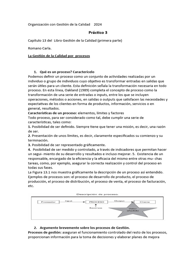 Gestión de Procesos en Calidad 2024 | PDF | Calidad (comercial ...