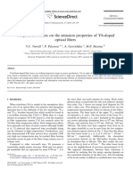 Temperature Effects On The Emission Properties of Yb-Doped Optical Fibers