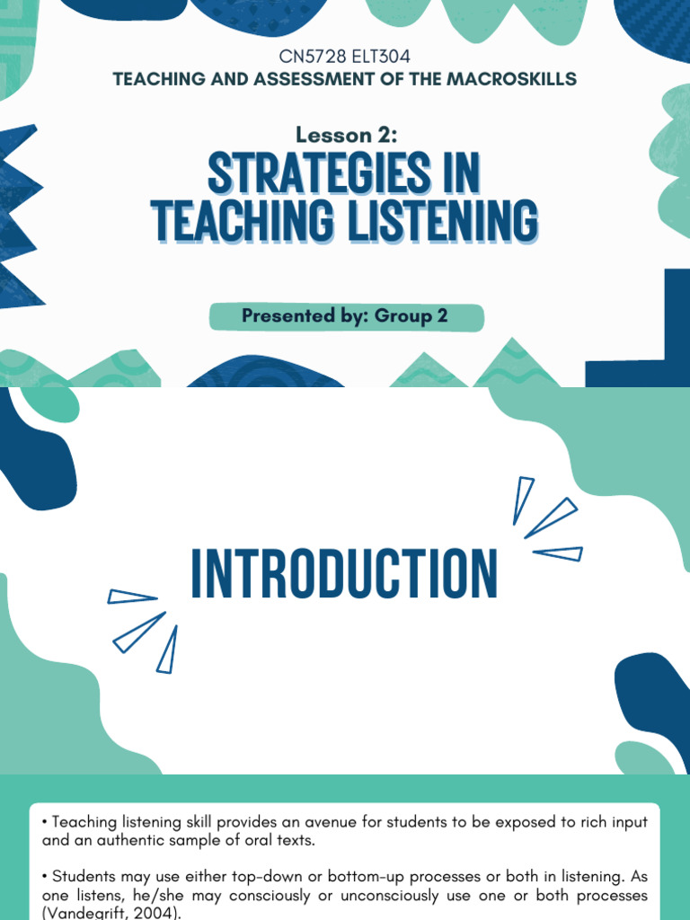 Effective Listening Strategies for Teachers | PDF | Reading ...