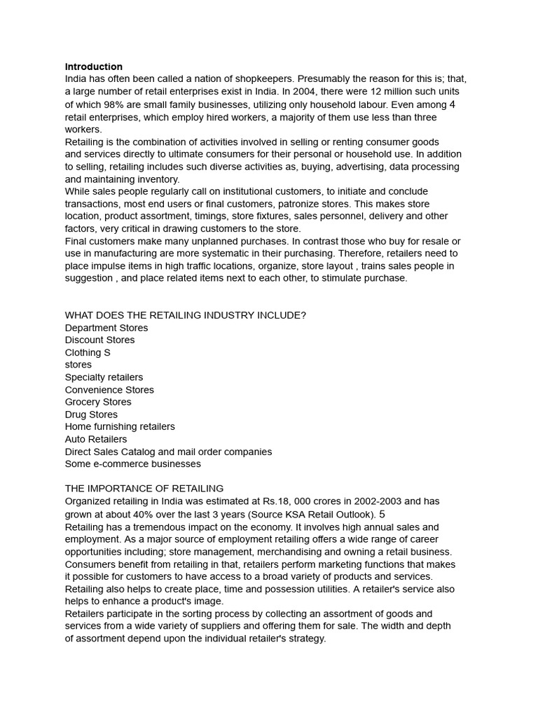 Indian Retailing Insights | PDF | Retail | Survey Methodology