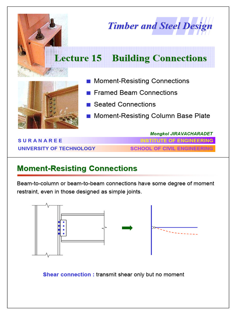 L15 Building Connections | PDF | Beam (Structure) | Column