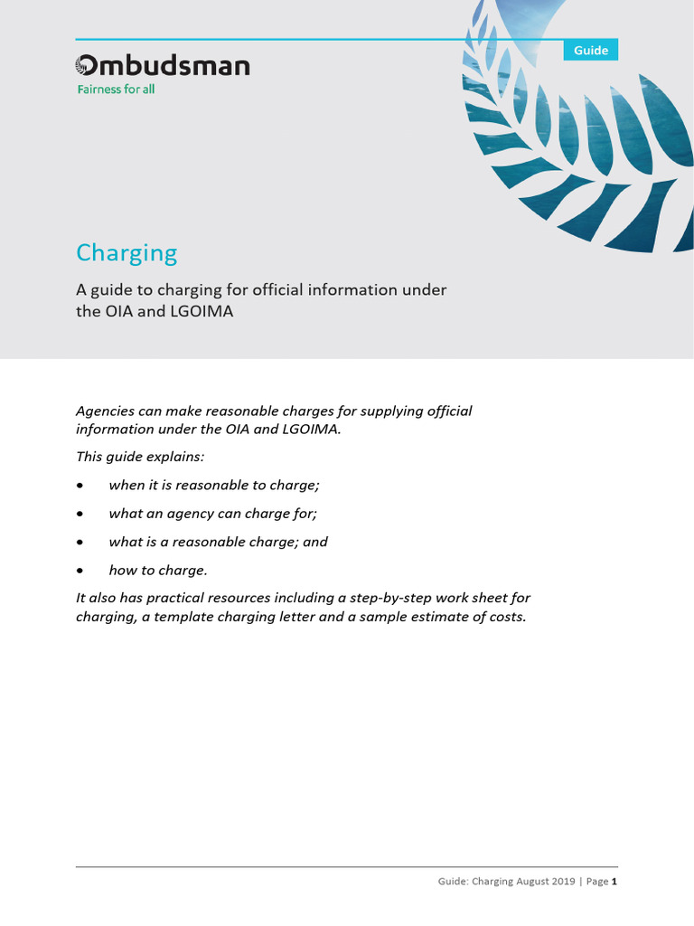 Official Information Charging Guide | PDF | Government