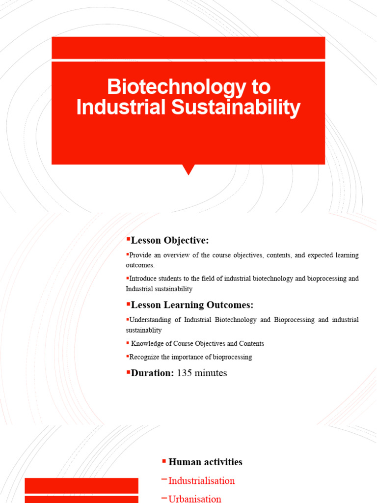 Industrial Biotechnology for Sustainability | PDF | Sustainability ...