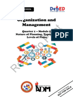 Organization-and-Management11 - Q1 - Mod5 - Nature of Planning, Types and Levels of Plans - v5