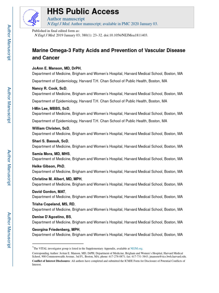 Manson Et Al - RCT NEJM 2019 With Appendix | PDF | Omega 3 Fatty Acid ...