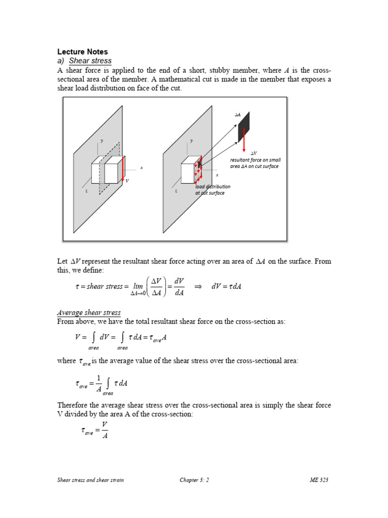Shear Stress and Shear Strain | PDF | Stress (Mechanics) | Shear Stress