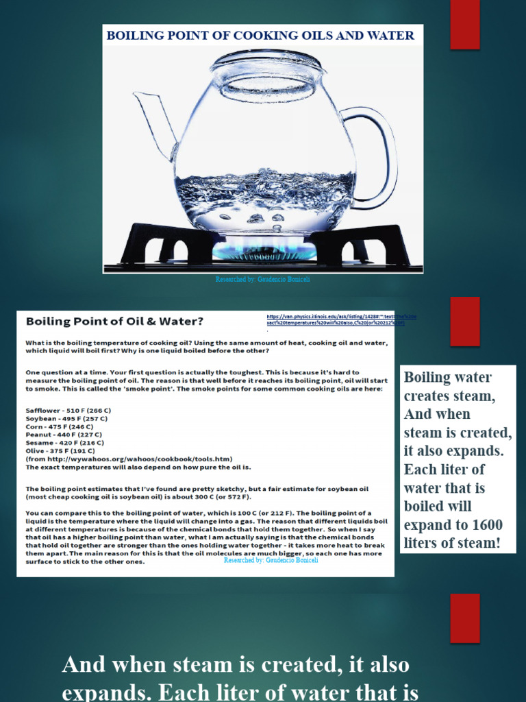 Boiling Point of Cooking Oils & Water PDF