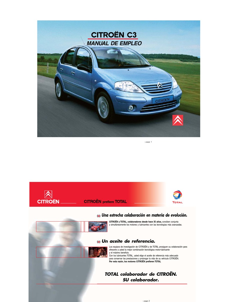 C3 Citroen Manual De Empleo Bloqueo Dispositivo De Seguridad Industria Automotriz