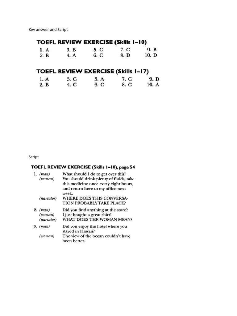 Key Answer and Script | PDF