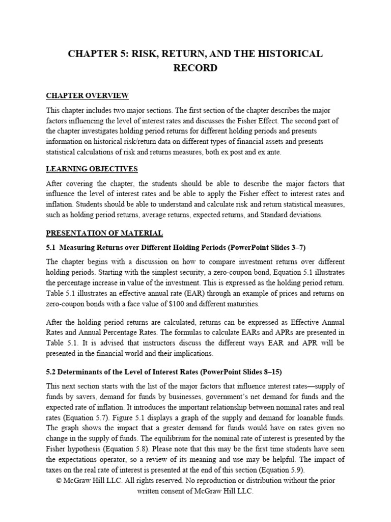 Bodie Investments 13e IM CH05 A11y | PDF | Interest Rates | Interest