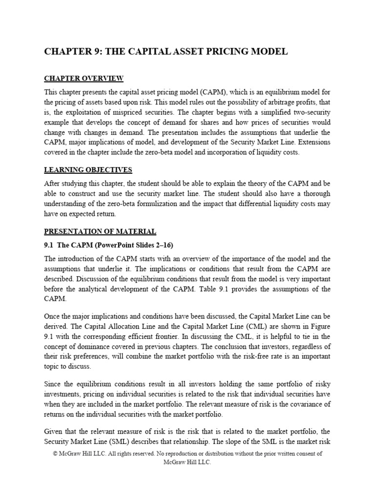 Bodie Investments 13e IM CH09 A11y | PDF | Capital Asset Pricing Model ...