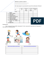 Activity Sheets P.E