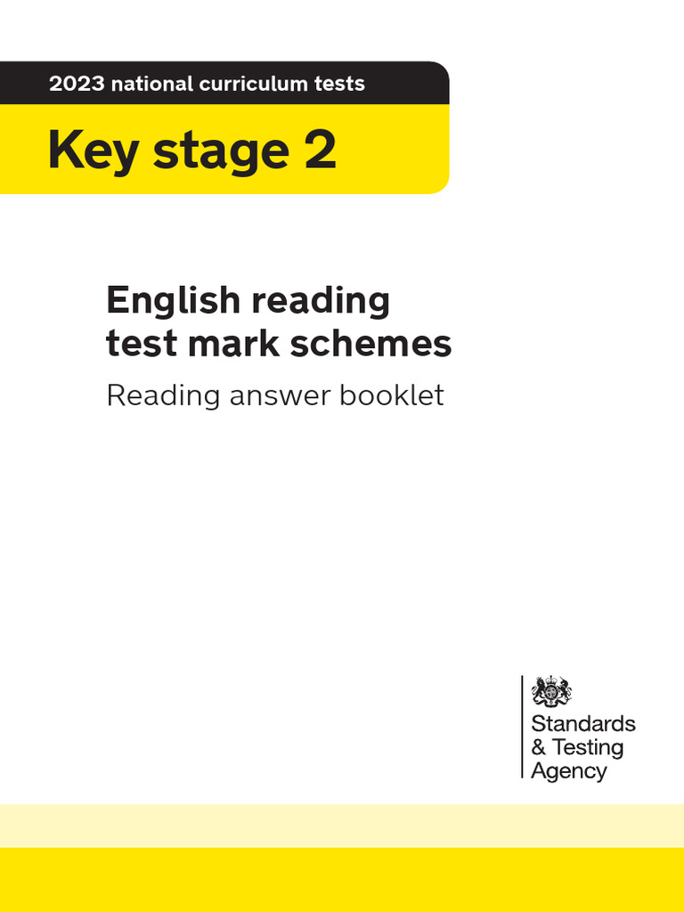 2023 Key Stage 2 English Reading Mark Schemes PDF Sound Insects