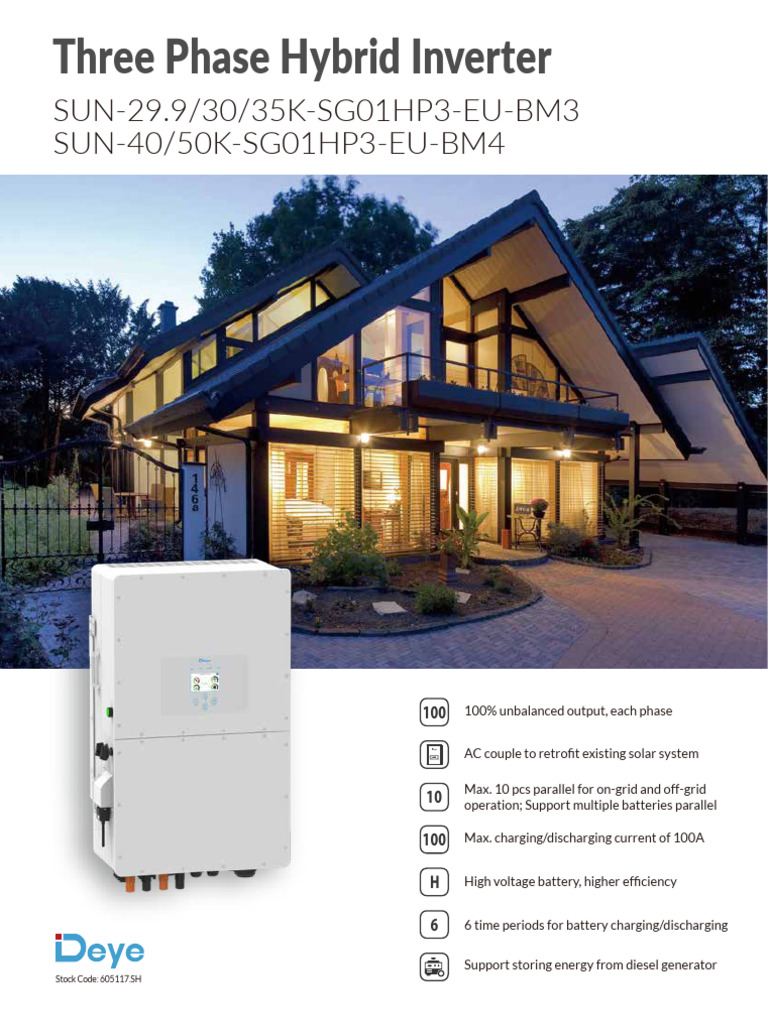 Deye SUN Series Inverter Datasheet | PDF | Power Inverter | Power ...