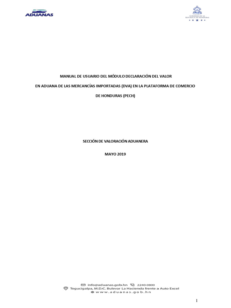 Manual DVA: Declaración Valor Aduanero | PDF | aduana | Moneda