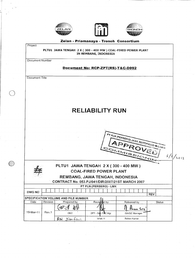 D092 Commissioning Procedure of Reliabil | PDF