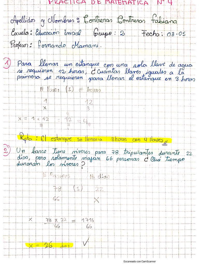 Práctica de Matemática | PDF
