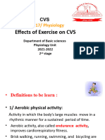Effects of Exercise On CVS 21-22