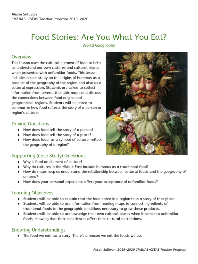 Food Stories - Are You What You Eat | PDF | Information | Geography