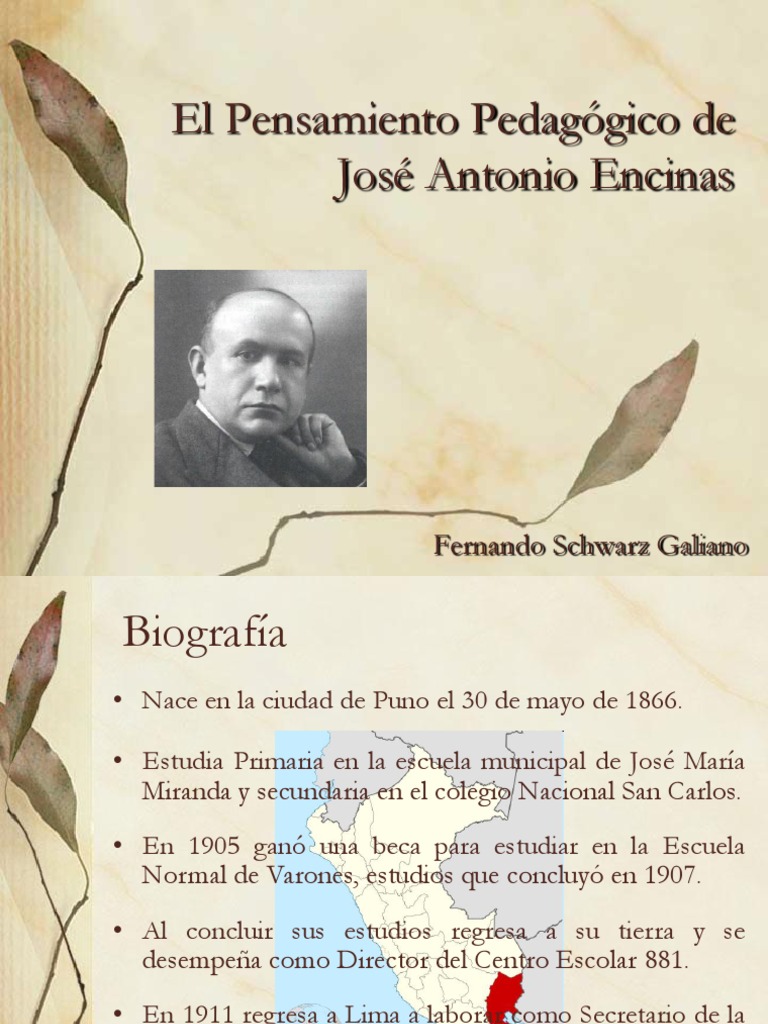 El Pensamiento Pedagogico De Jose Antonio Encinas Universidad Escuelas
