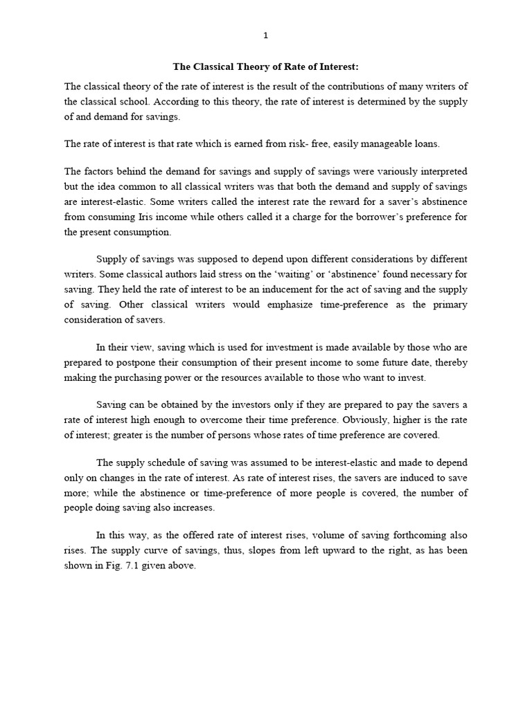 CLASSICAL THEORY OF INTEREST RATE PDF intelligence overview
