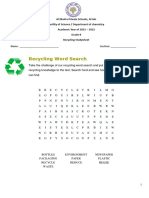 Recycling - Reduce Reuse - Worksheet